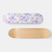 Fijne Waterverf Paarse Bloemen Persoonlijk Skateboard (Horizontaal)