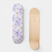 Fijne Waterverf Paarse Bloemen Persoonlijk Skateboard (Voorkant)