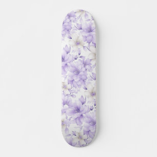 Fijne Waterverf Paarse Bloemen Persoonlijk Skateboard