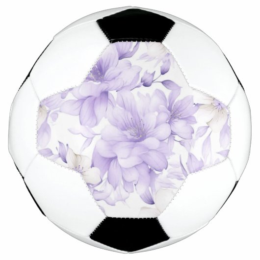 Fijne Waterverf Paarse Bloemen Voetbal (Voorkant)