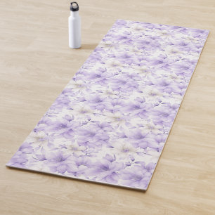 Fijne Waterverf Paarse Bloemen Yogamat