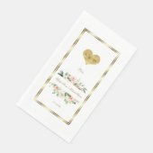 Fijne Waterverf Pink White Floral Gold Wedding Servet (Hoek)