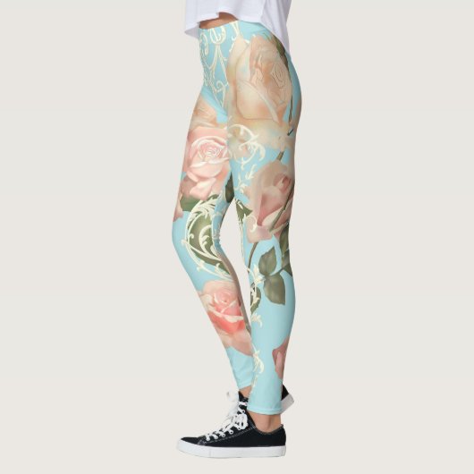 Fijne waterverf roos leggings (Links)