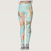 Fijne waterverf roos leggings (Voorkant)