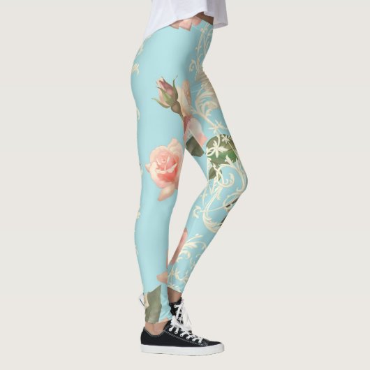 Fijne waterverf roos leggings (Rechts)