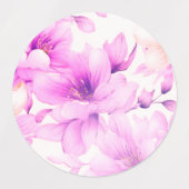 Fijne Waterverf Roze Bloemen Labels (Design 2)