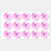 Fijne Waterverf Roze Bloemen Labels (Vel)