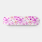 Fijne Waterverf Roze Bloemen Persoonlijk Skateboard (Horizontaal)