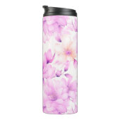 Fijne Waterverf Roze Bloemen Thermosbeker (Geroteerd rechts)