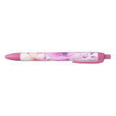 Fijne Waterverf Roze Bloemen Zwarte Inkt Pen (Bodem)