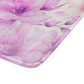 Fijne Waterverf Roze Bloemenglas Snijplank (Hoek)