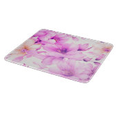 Fijne Waterverf Roze Bloemenglas Snijplank (Hoek)