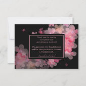 Fijne Waterverf Roze Floral Bedankkaart (Achterkant)