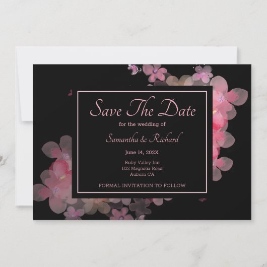 Fijne Waterverf Roze Floral Kaart (Voorkant)