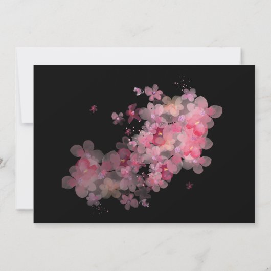 Fijne Waterverf Roze Floral Kaart (Achterkant)