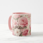 Fijne Waterverf Roze Rozen & Appelbloesems Mok (Voorkant links)