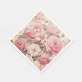 Fijne Waterverf Roze Rozen & Appelbloesems Servet (Hoek)