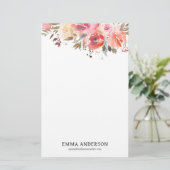 Fijne Waterverf Rozen Briefpapier (Staand voorkant)