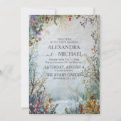 Fijne Waterverf Wildbloemen bruiloft Kaart (Voorkant)