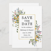 Fijne Waterverf Wildbloemen Lijst Save The Date (Voorkant / Achterkant)