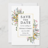 Fijne Waterverf Wildbloemen Roze Blush Save The Date (Voorkant)