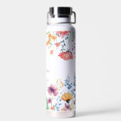 Fijne waterverf wilde bloem gepersonaliseerd waterfles (Achterkant)