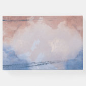 Fijne waterverf zinspeelt op golven gastenboek (Achterkant)