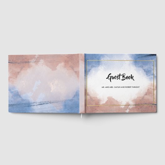 Fijne waterverf zinspeelt op golven gastenboek (Volledig)