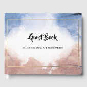 Fijne waterverf zinspeelt op golven gastenboek (Voorkant)