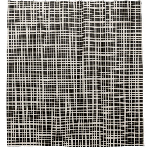 Fijne Weave Mid-Century Moderne Minimale Patroon Douchegordijn (Voorkant)