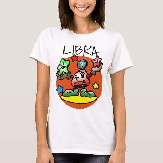 Fijne Weegschaal met sterren T-shirt (Voorkant)