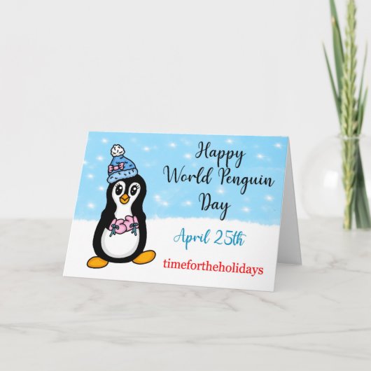 Fijne Wereld Pinguïn Dag 25 april Kaart (Voorkant)