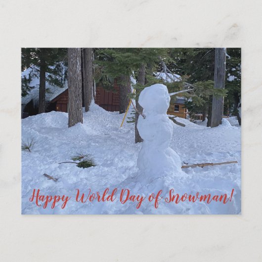 Fijne Werelddag van Snowman! Briefkaart (Voorkant)