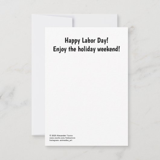 Fijne werkdag Koude Kat Wenskaart Bedankkaart (Achterkant)