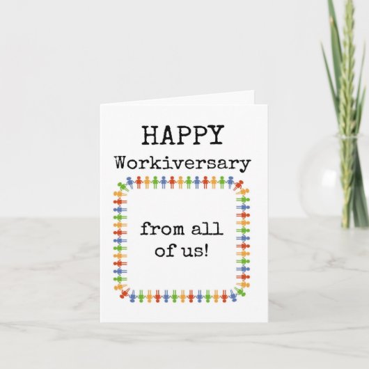 Fijne Werkverjaardag Van Ons Allen Kaart (Voorkant)