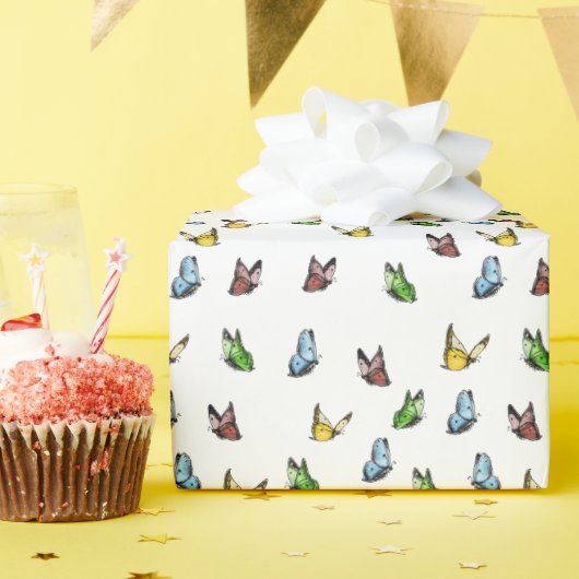 Fijne Whimsical Rustic Butterfly Summer Cadeaupapier (Verjaardagsfeest)