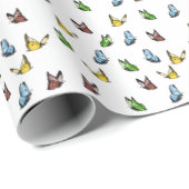 Fijne Whimsical Rustic Butterfly Summer Cadeaupapier (Rol Hoek)