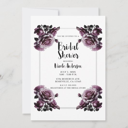 Fijne Wijn Roze Rozen Shabby Douche Kaart (Voorkant)