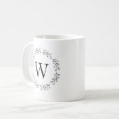 Fijne Wijnrankenkrans Monogram Koffiemok (Voorkant links)
