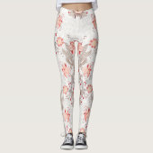 Fijne wijnstokbloemen naadloze Leggings van het pa (Voorkant)