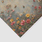 Fijne Wildbloemen en een Vlinder Tissuepapier (Detail)