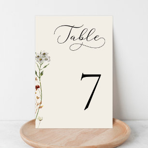 Fijne Wildbloemen Ivoor Trouwtafel nummer 7 Kaart