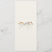 Fijne wilde bloem | Beige Tuin Huwelijksdiner Menu (Achterkant)