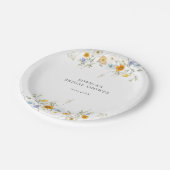 Fijne wilde bloem papieren bordje (Gekanteld)