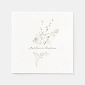 Fijne wilde bloemen boeket doop servet (Voorkant)