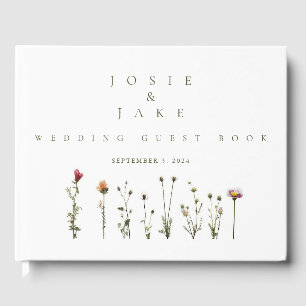 Fijne wilde bloemen bruiloft gastenboek