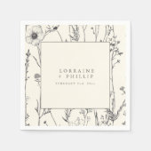 Fijne wilde bloemen bruiloft servet (Voorkant)