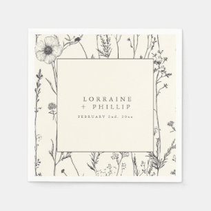 Fijne wilde bloemen bruiloft servet