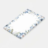 Fijne wilde bloemen in Dusty Blue Post-it® Notes (Schuin)