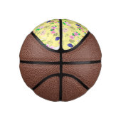 Fijne wilde bloemen in lichtgeel. Custom Basketbal (Rechts)